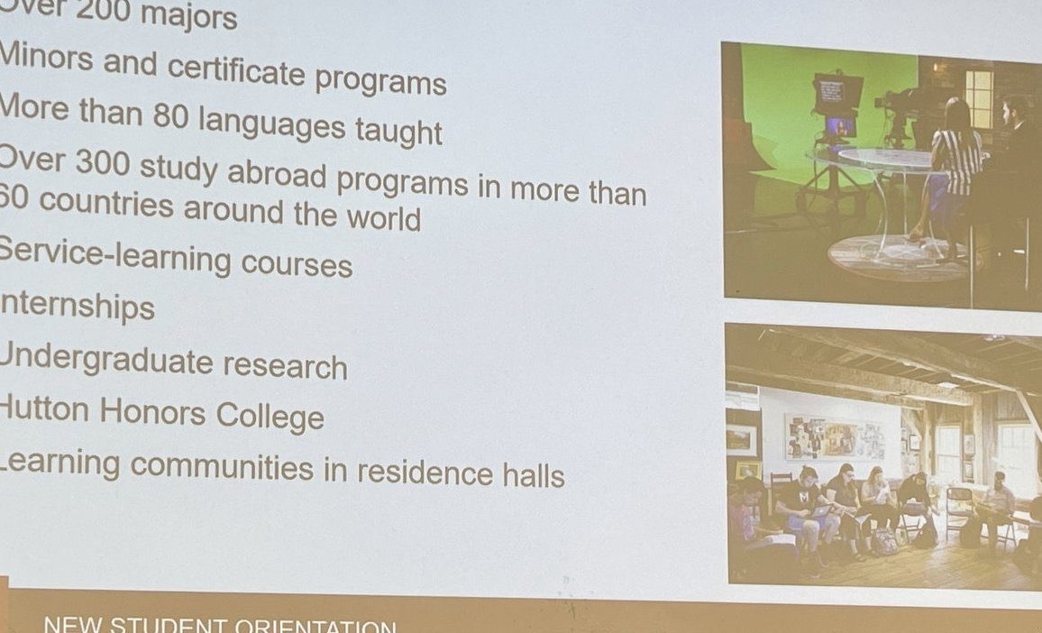 Closer crop of the Opportunities at IU slide highlighting over 300 study abroad programmes in more than 60 countries